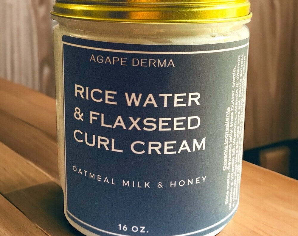 Fermented Rice Water & Flaxseed Curl Cream 20oz - infused with hair growth ingredients