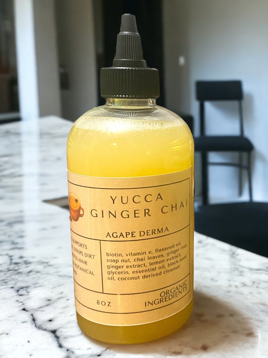 Biotin Natural Shampoo 14oz - Yucca Ginger Chai Ultra Moisturizing • Infused with hair growth ingredients