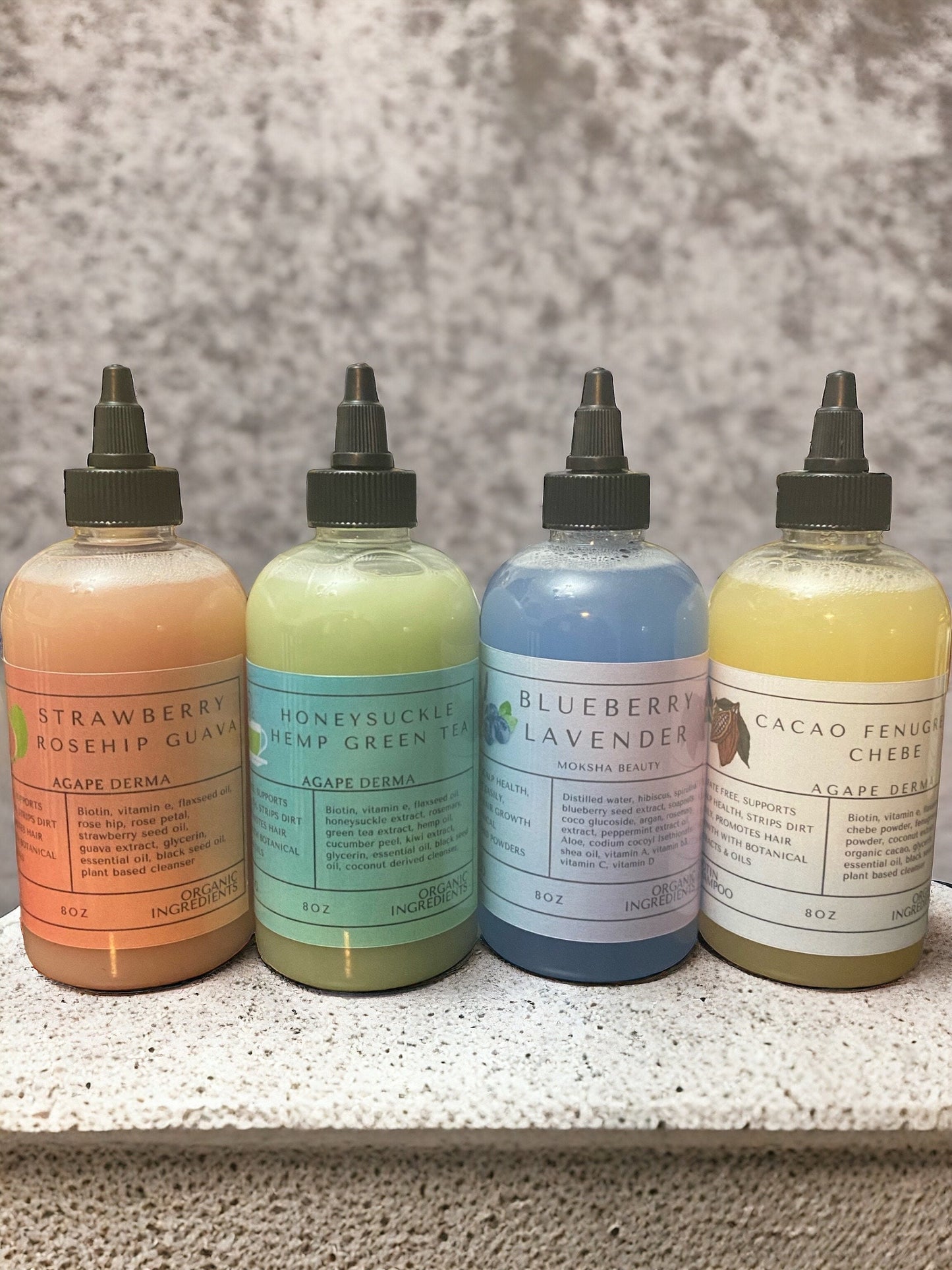 Cacao Fenugreek Chebe Biotin Natural Shampoo & Deep Conditioner Set - Infused with hair growth ingredients