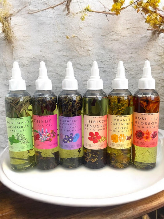 Blueberry Lavender Butterfly Pea Flower Oil - Hair Growth Oil - 4oz