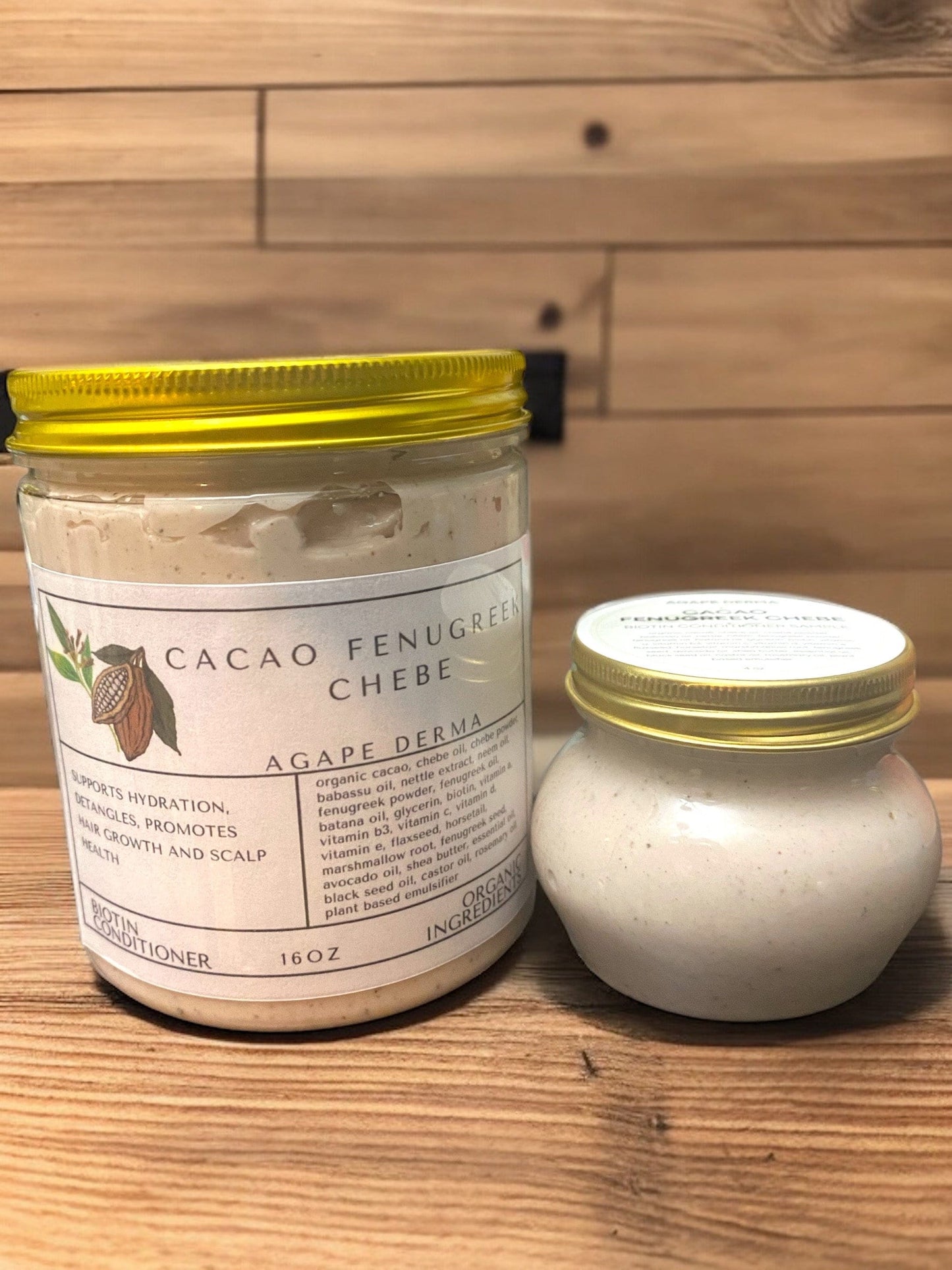 Cacao Fenugreek Chebe Ultra Moisturizing Natural Biotin Deep Conditioner 20oz - Infused with hair growth ingredients