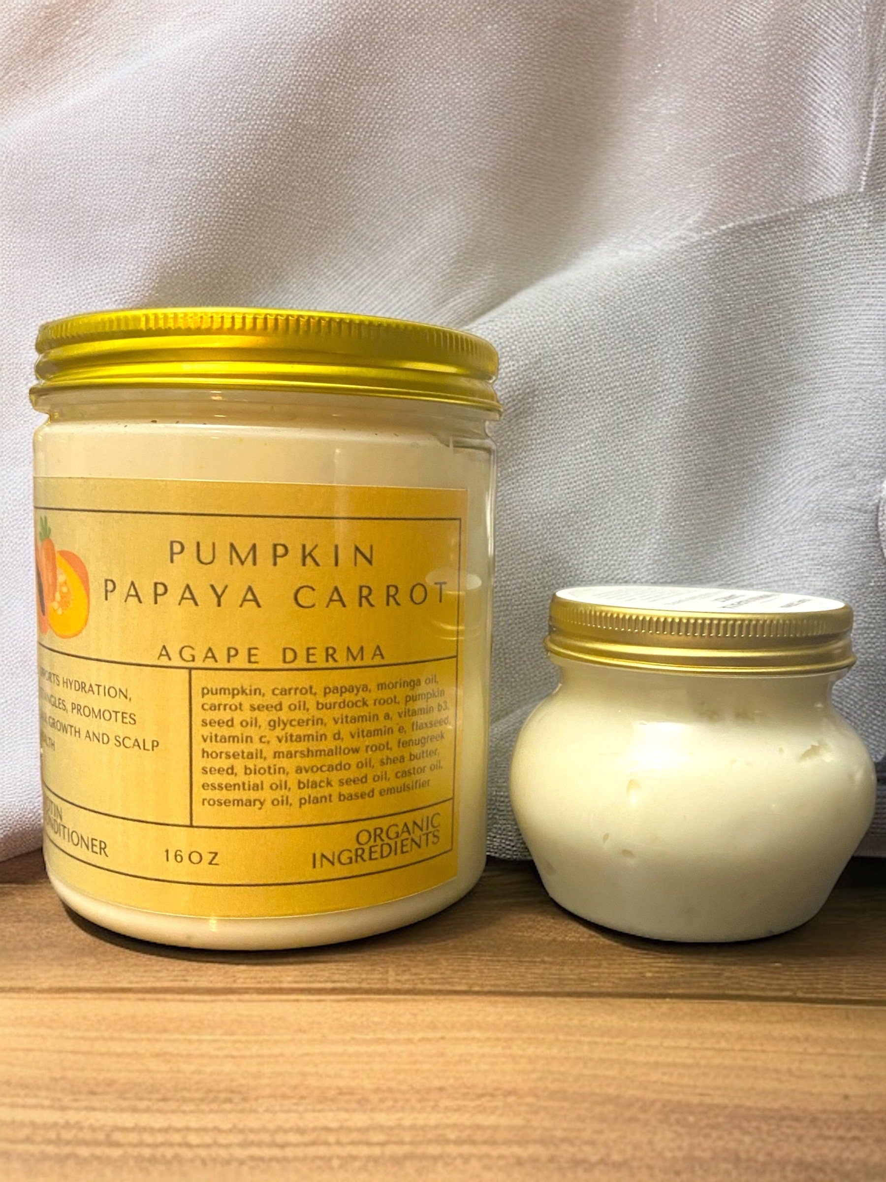 Pumpkin Papaya Carrot Ultra Moisturizing Natural Biotin Deep Conditioner 20oz - Infused with hair growth ingredients