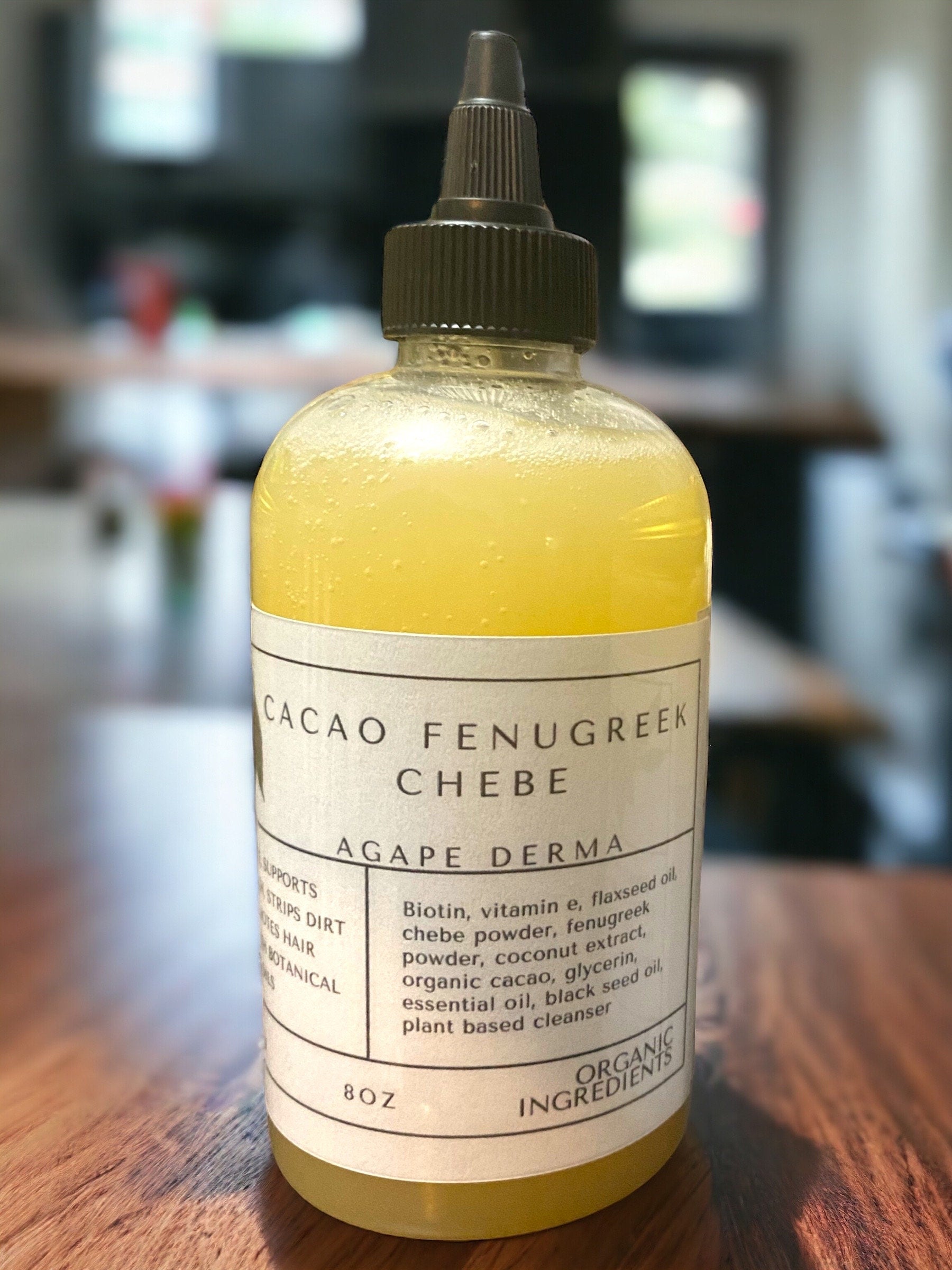 Cacao Fenugreek Chebe Biotin Natural Shampoo & Deep Conditioner Set - Infused with hair growth ingredients