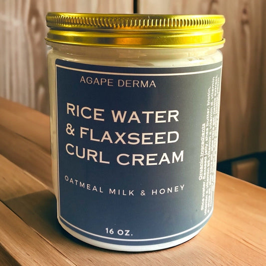 Fermented Rice Water & Flaxseed Curl Cream 20oz - infused with hair growth ingredients