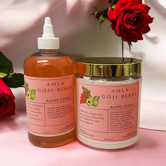 Amla Goji Berry Biotin Natural Shampoo & Deep Conditioner Set - Infused with hair growth ingredients