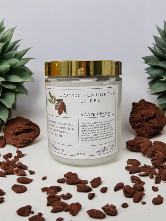 Cacao Fenugreek Chebe Ultra Moisturizing Natural Biotin Deep Conditioner 20oz - Infused with hair growth ingredients