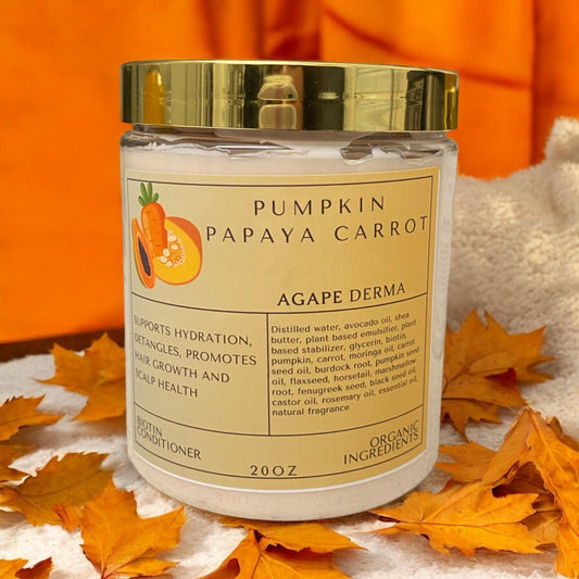Pumpkin Papaya Carrot Ultra Moisturizing Natural Biotin Deep Conditioner 20oz - Infused with hair growth ingredients