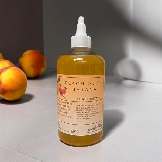 Biotin Natural Shampoo 14oz - Peach Agave Batana Ultra Moisturizing • Infused with hair growth ingredients