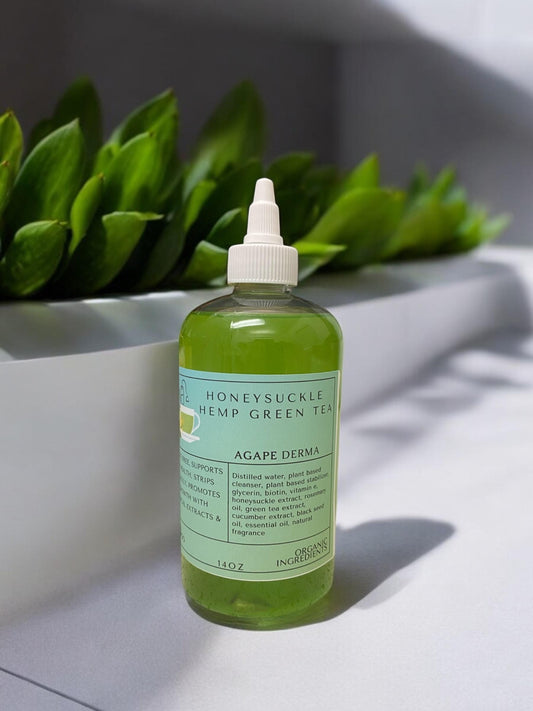 Biotin Natural Shampoo 14oz - Honeysuckle Hemp Green Tea Ultra Moisturizing • Infused with hair growth ingredients