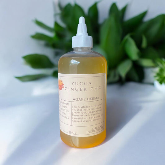 Biotin Natural Shampoo 14oz - Yucca Ginger Chai Ultra Moisturizing • Infused with hair growth ingredients