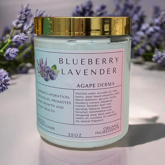 Blueberry Lavender Ultra Moisturizing Natural Biotin Deep Conditioner 16oz - Infused with hair growth ingredients