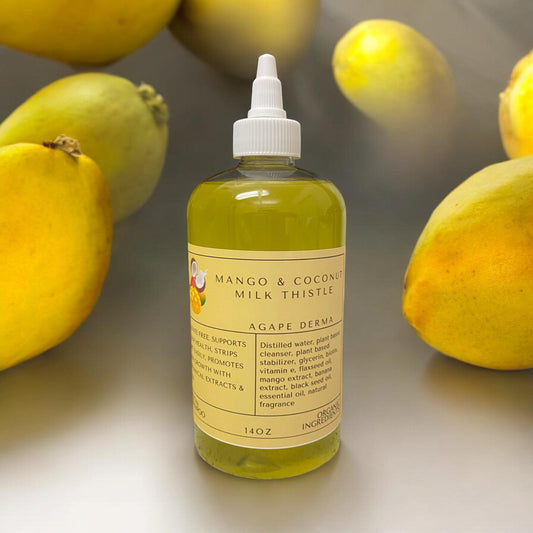 Biotin Natural Shampoo 14oz - Mango & Coconut Milk Thistle Ultra Moisturizing • Infused with hair growth ingredients