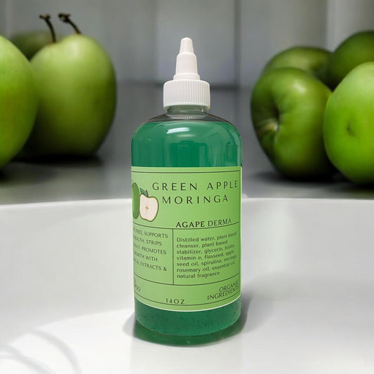 Biotin Natural Shampoo 14oz - Green Apple Moringa Ultra Moisturizing • Infused with hair growth ingredients