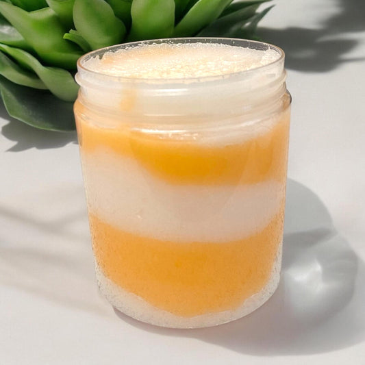 Peach Milk Foaming Sugar Scrub | Exfoliating Body Scrub | Foaming Moisturizing Sugar Scrub