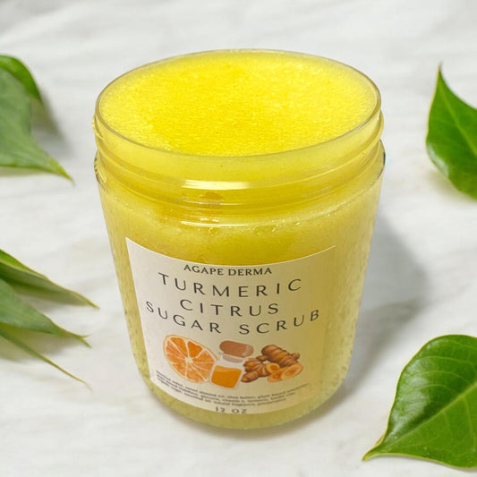 Turmeric Citrus Foaming Sugar Scrub | Exfoliating Body Scrub | Foaming Moisturizing Sugar Scrub