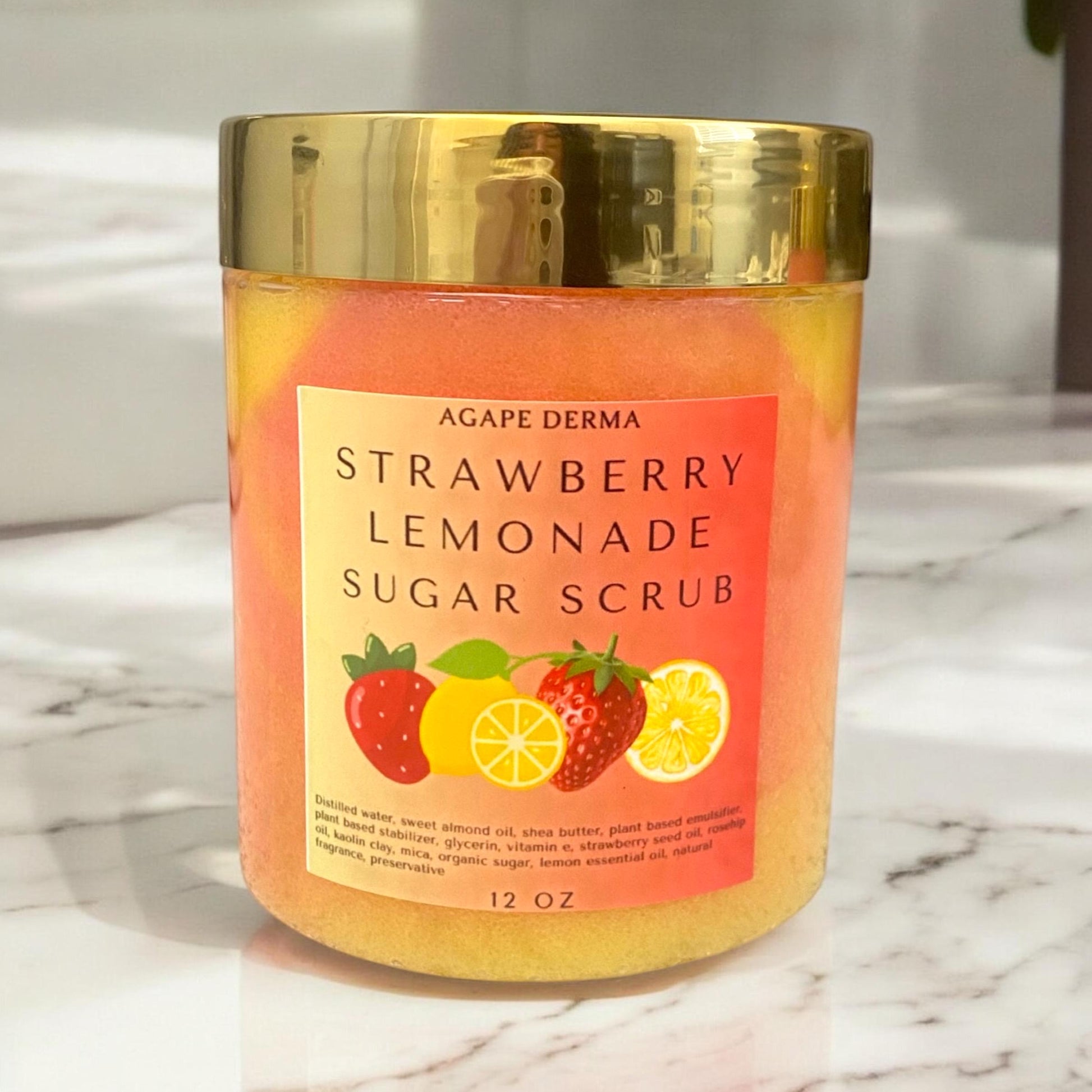 Strawberry Lemonade Foaming Sugar Scrub | Exfoliating Body Scrub | Foaming Moisturizing Sugar Scrub