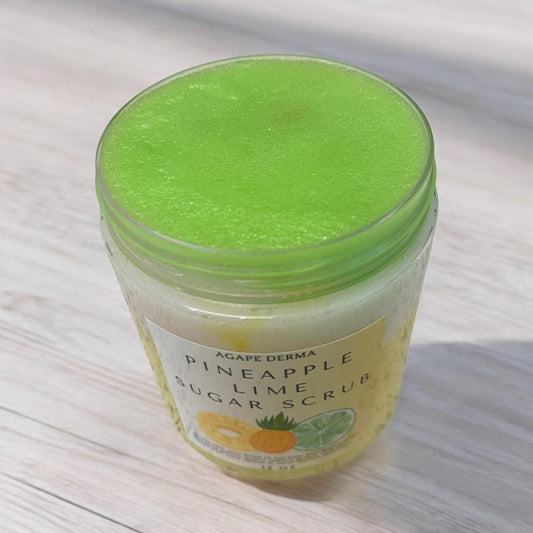 Pineapple Lime Foaming Sugar Scrub | Exfoliating Body Scrub | Foaming Moisturizing Sugar Scrub