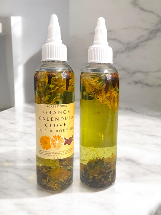 Orange Calendula Clove Oil - Hair Growth Oil - 4oz