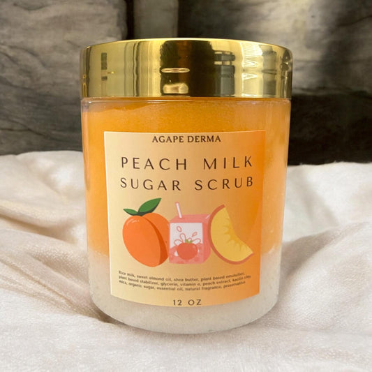 Peach Milk Foaming Sugar Scrub | Exfoliating Body Scrub | Foaming Moisturizing Sugar Scrub