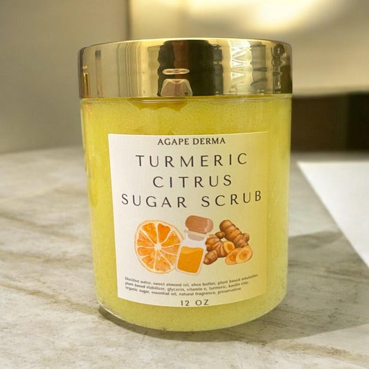 Turmeric Citrus Foaming Sugar Scrub | Exfoliating Body Scrub | Foaming Moisturizing Sugar Scrub