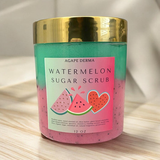 Sugar Scrub - Watermelon Foaming Exfoliating Body Scrub | Moisturizing Sugar Exfoliator for Soft Skin