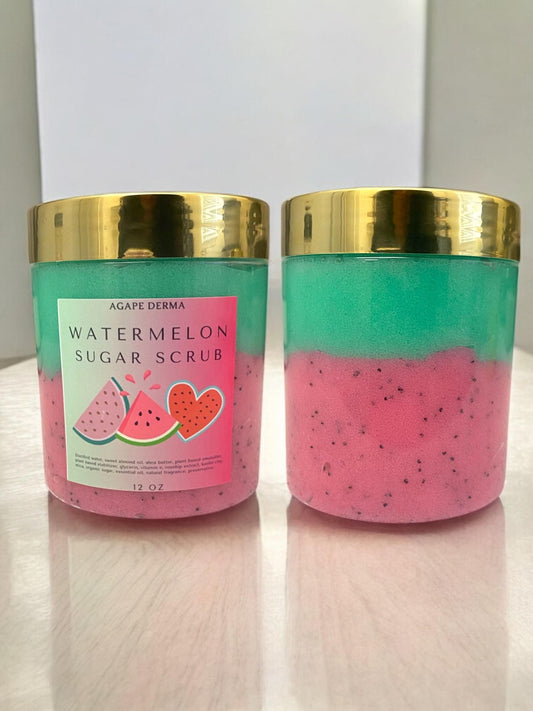 Sugar Scrub - Watermelon Foaming Exfoliating Body Scrub | Moisturizing Sugar Exfoliator for Soft Skin