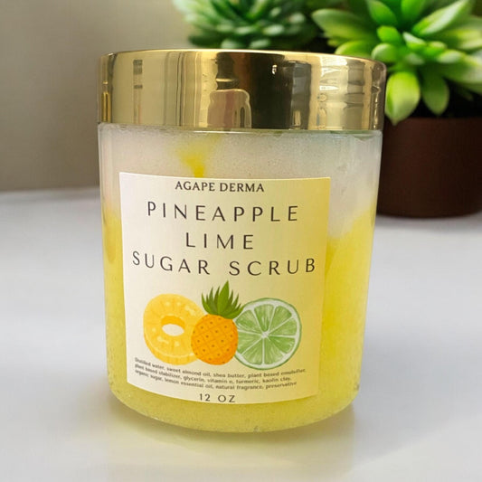 Pineapple Lime Foaming Sugar Scrub | Exfoliating Body Scrub | Foaming Moisturizing Sugar Scrub