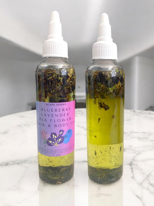 Blueberry Lavender Butterfly Pea Flower Oil - Hair Growth Oil - 4oz