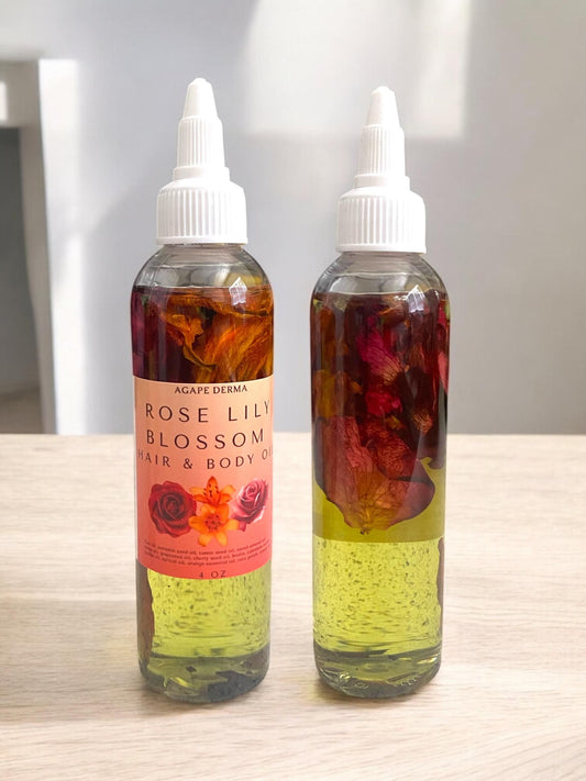 Rose Lily Blossom Oil - Hair Growth Oil - 4oz